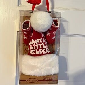 Rising Star Christmas Socks and Hat Set Santa’s Little Helper Newborn